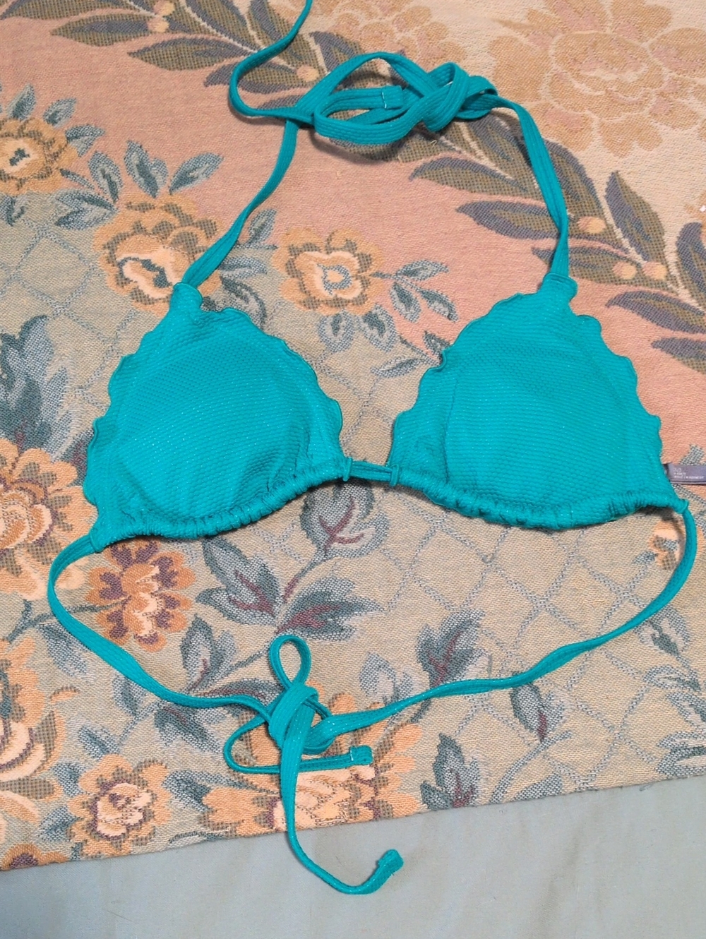 Aerie Triangle Ruffle Edge Bikini Top